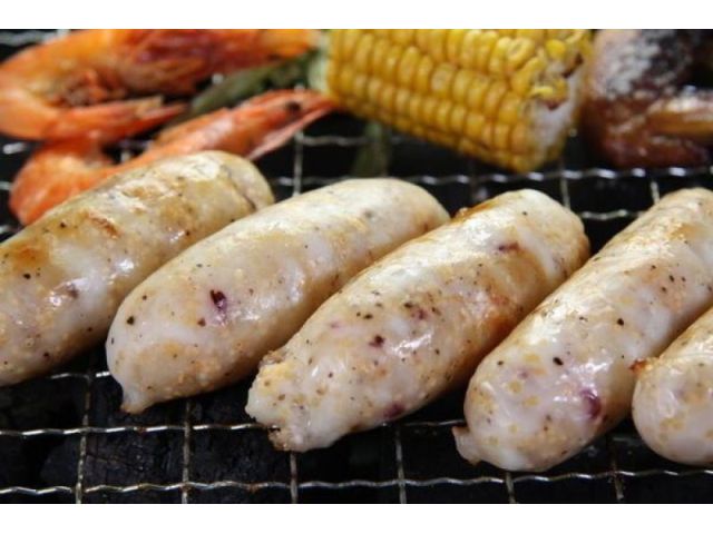 飛魚卵花枝香腸 5條 約300g 烤肉系列 萬象極品購物 飛魚卵花枝香腸 5條 約300g 烤肉系列 萬象極品購物